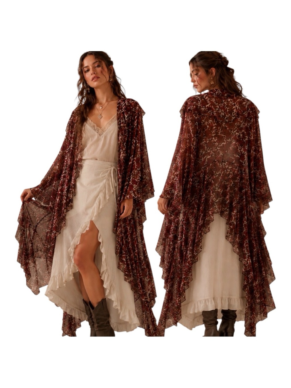 Free People High Low Printed Duster NWT